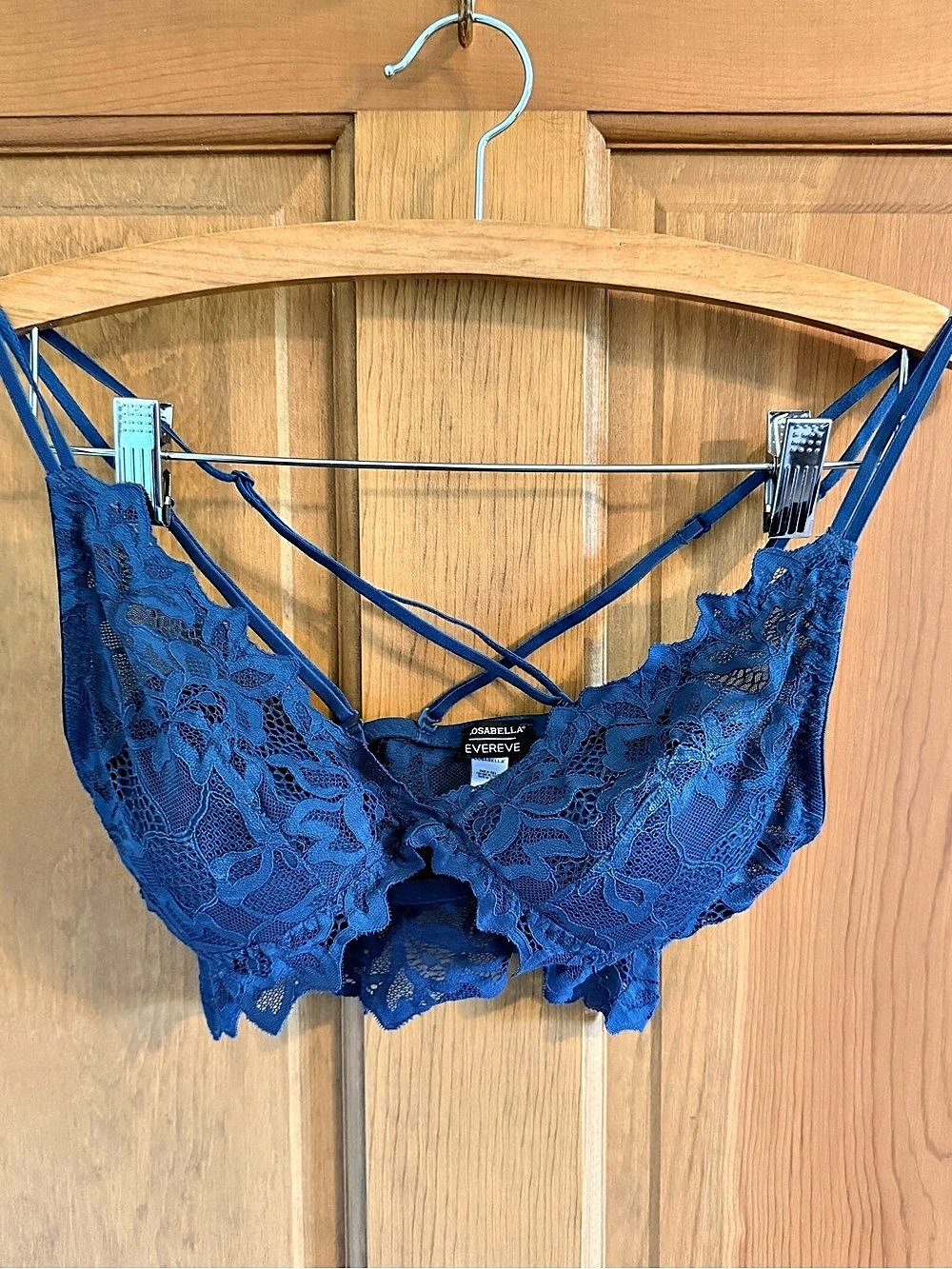 Cosabella Never Say Never Flirty Bralette Lace Bra Blue Small